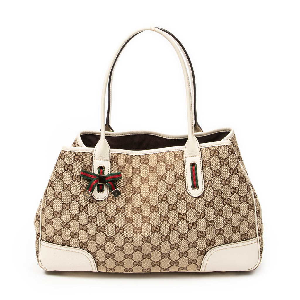 Shoulder Bag Medium Princy Tote Beige Monogrammed Canvas