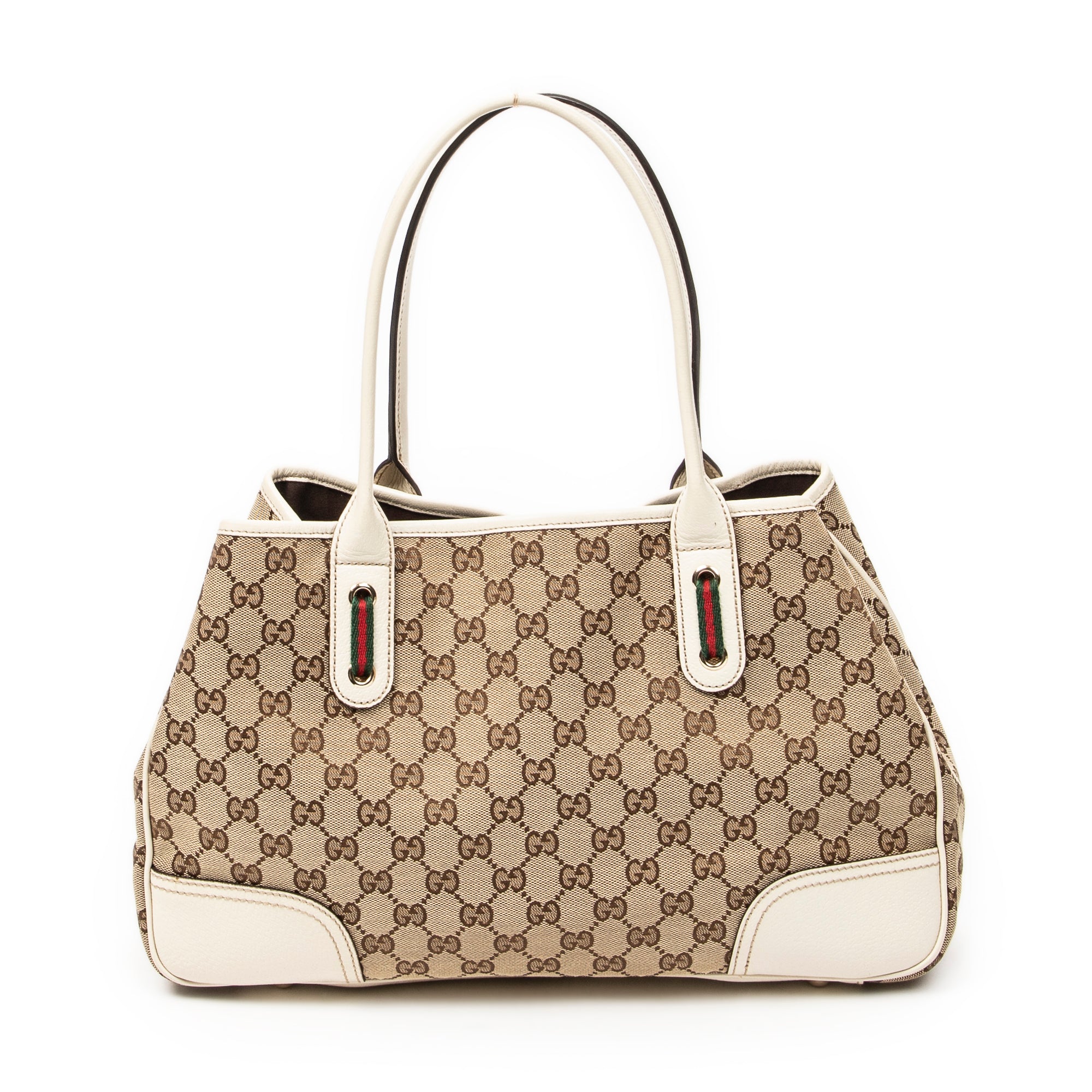 Shoulder Bag Medium Princy Tote Beige Monogrammed Canvas