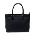 Shoulder Bag Zip Shopping Tote Black Monogrammed Canvas