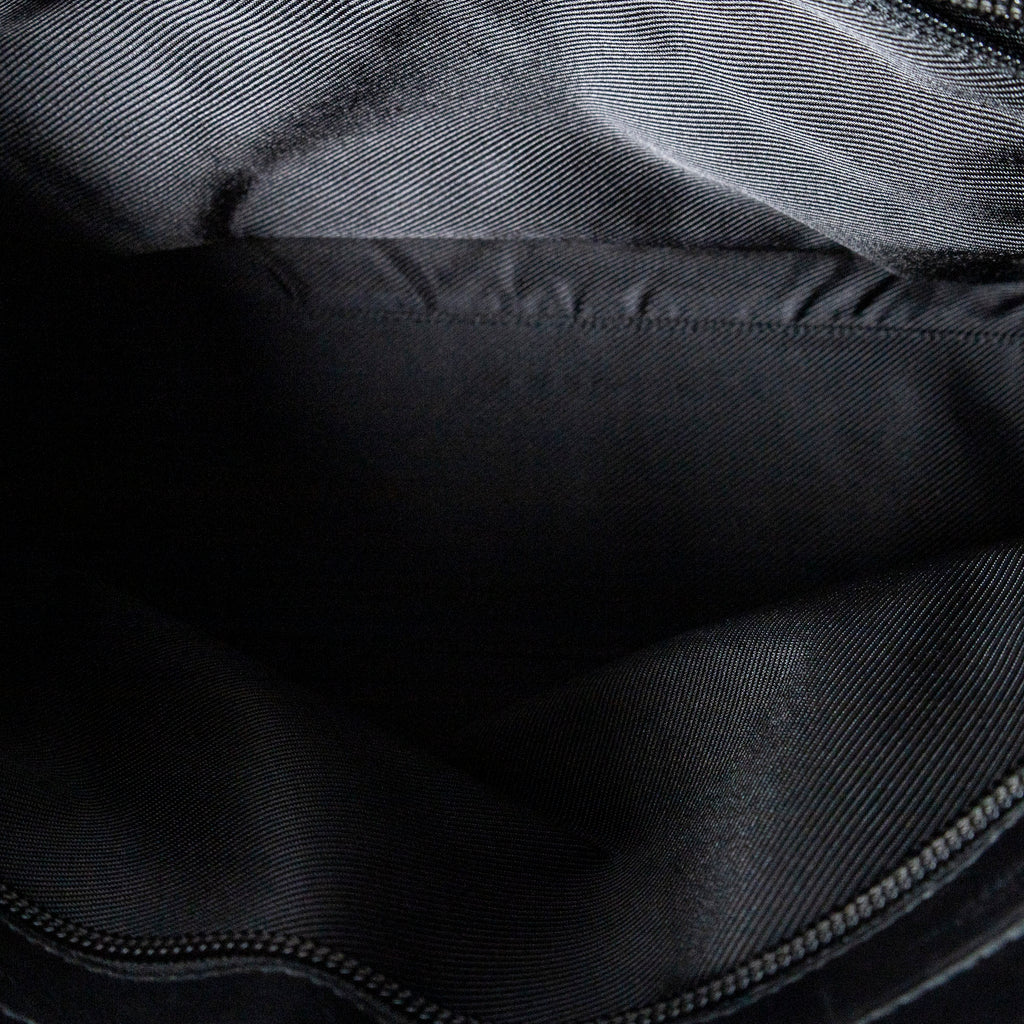 Shoulder Bag Zip Shopping Tote Black Monogrammed Canvas