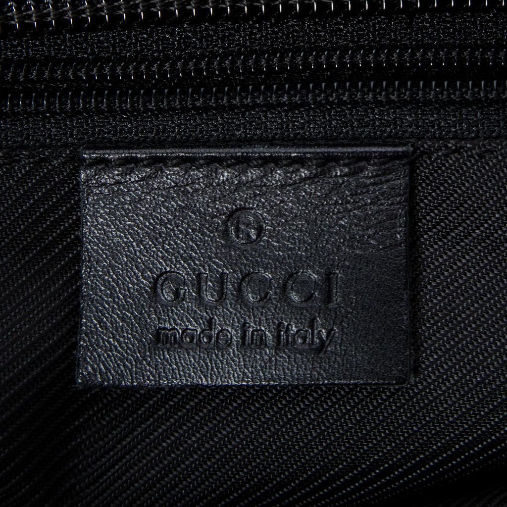Shoulder Bag Zip Shopping Tote Black Monogrammed Canvas