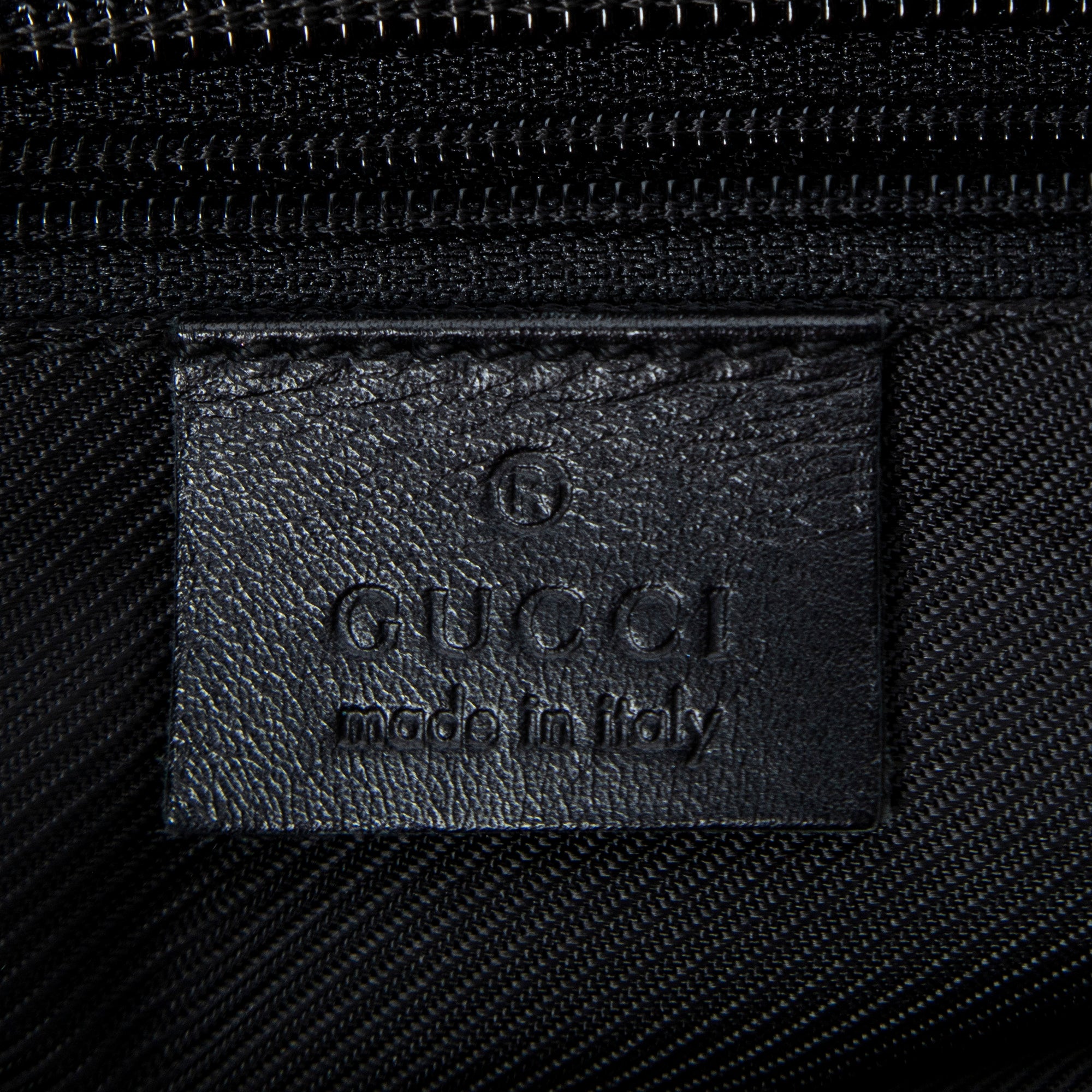 Shoulder Bag Zip Shopping Tote Black Monogrammed Canvas