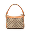 Shoulder Bag Small Abbey Top Handle Orange Monogrammed Canvas