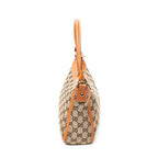 Shoulder Bag Small Abbey Top Handle Orange Monogrammed Canvas