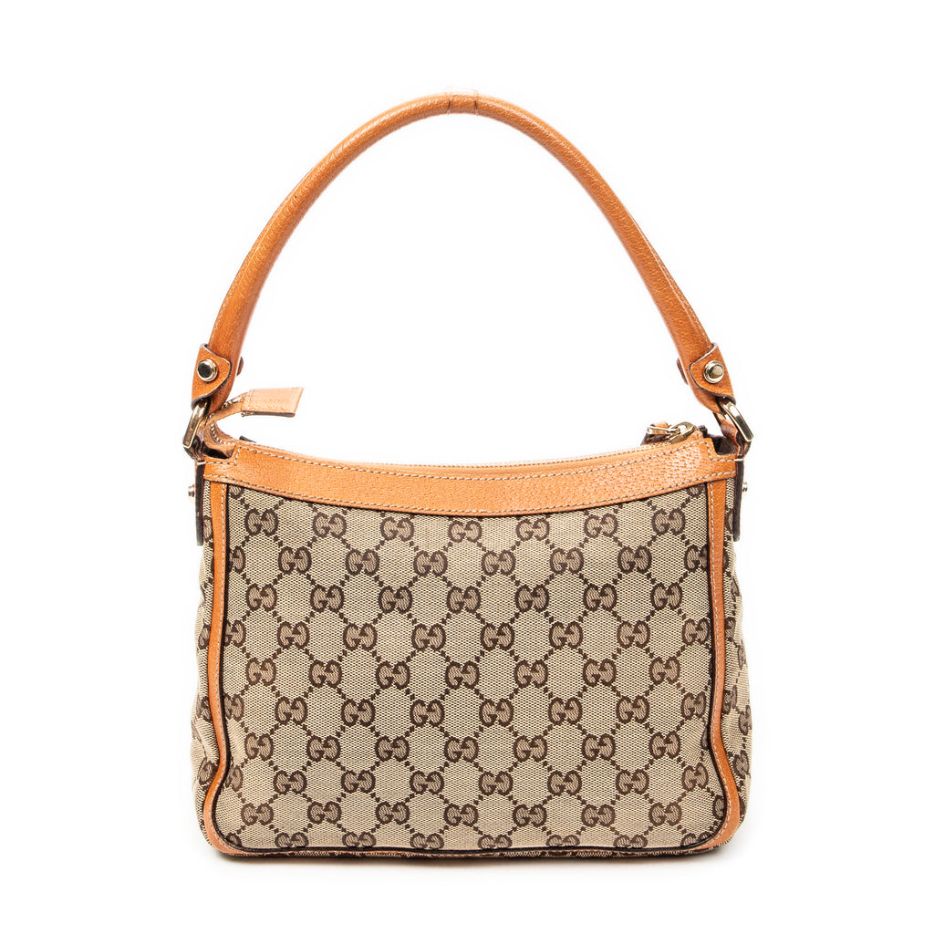 Shoulder Bag Small Abbey Top Handle Orange Monogrammed Canvas