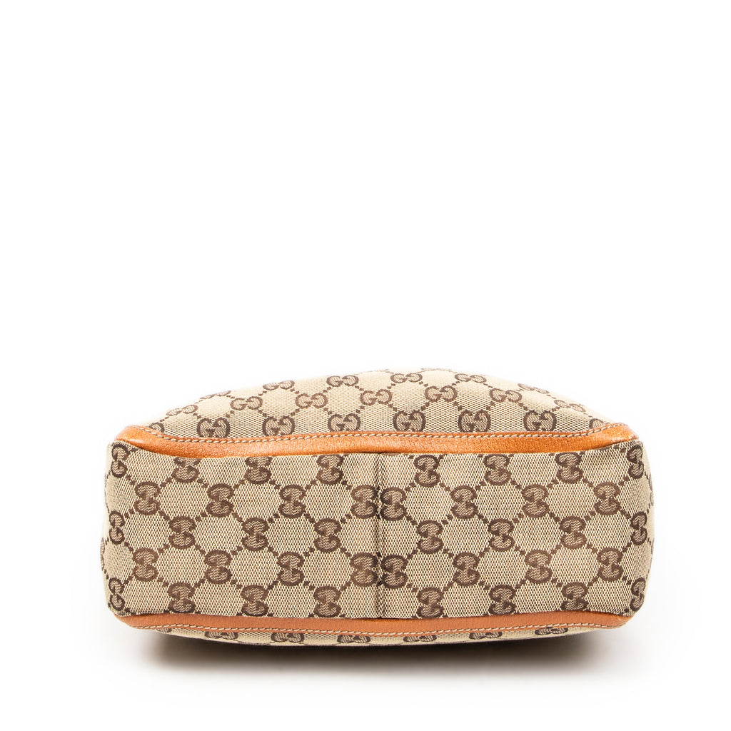 Shoulder Bag Small Abbey Top Handle Orange Monogrammed Canvas