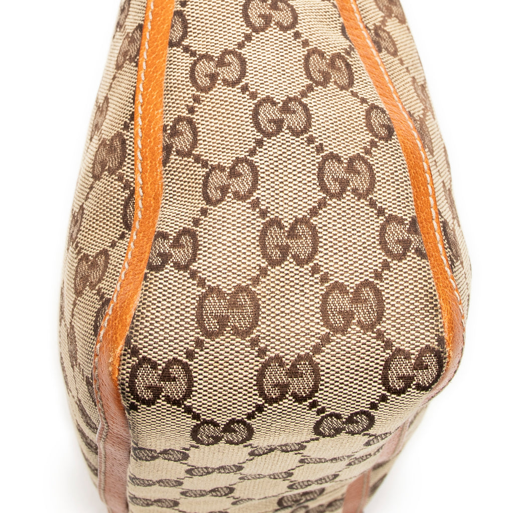 Shoulder Bag Small Abbey Top Handle Orange Monogrammed Canvas