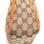 Shoulder Bag Small Abbey Top Handle Orange Monogrammed Canvas