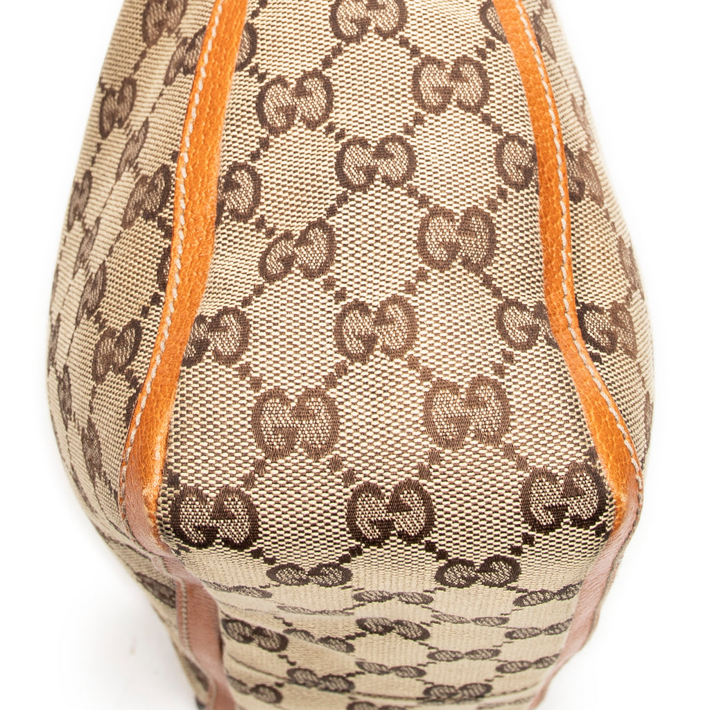Shoulder Bag Small Abbey Top Handle Orange Monogrammed Canvas