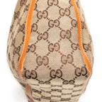 Shoulder Bag Small Abbey Top Handle Orange Monogrammed Canvas