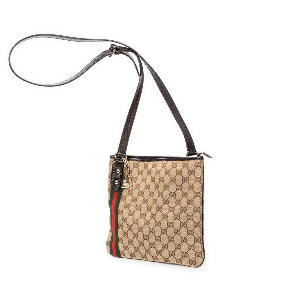 Shoulder Bag Web Jolicoeur Crossbody Beige Monogrammed Canvas