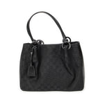 Shoulder Bag GG O-Ring Tote Black Monogrammed Canvas