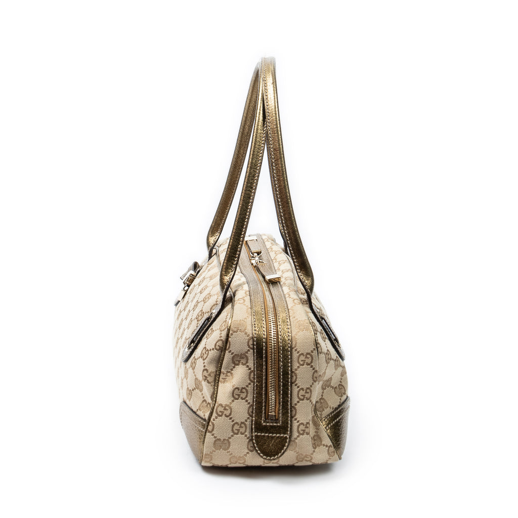 Shoulder Bag Princy Boston Beige Monogrammed Canvas
