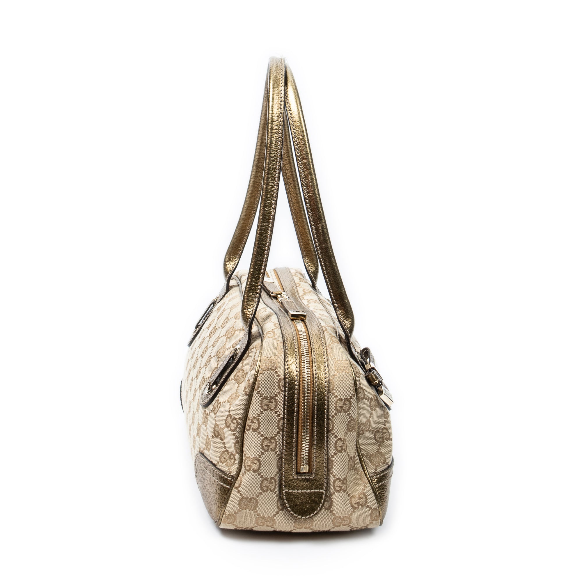 Shoulder Bag Princy Boston Beige Monogrammed Canvas