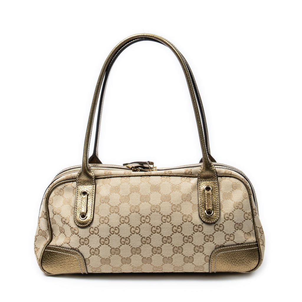 Shoulder Bag Princy Boston Beige Monogrammed Canvas