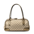 Shoulder Bag Princy Boston Beige Monogrammed Canvas