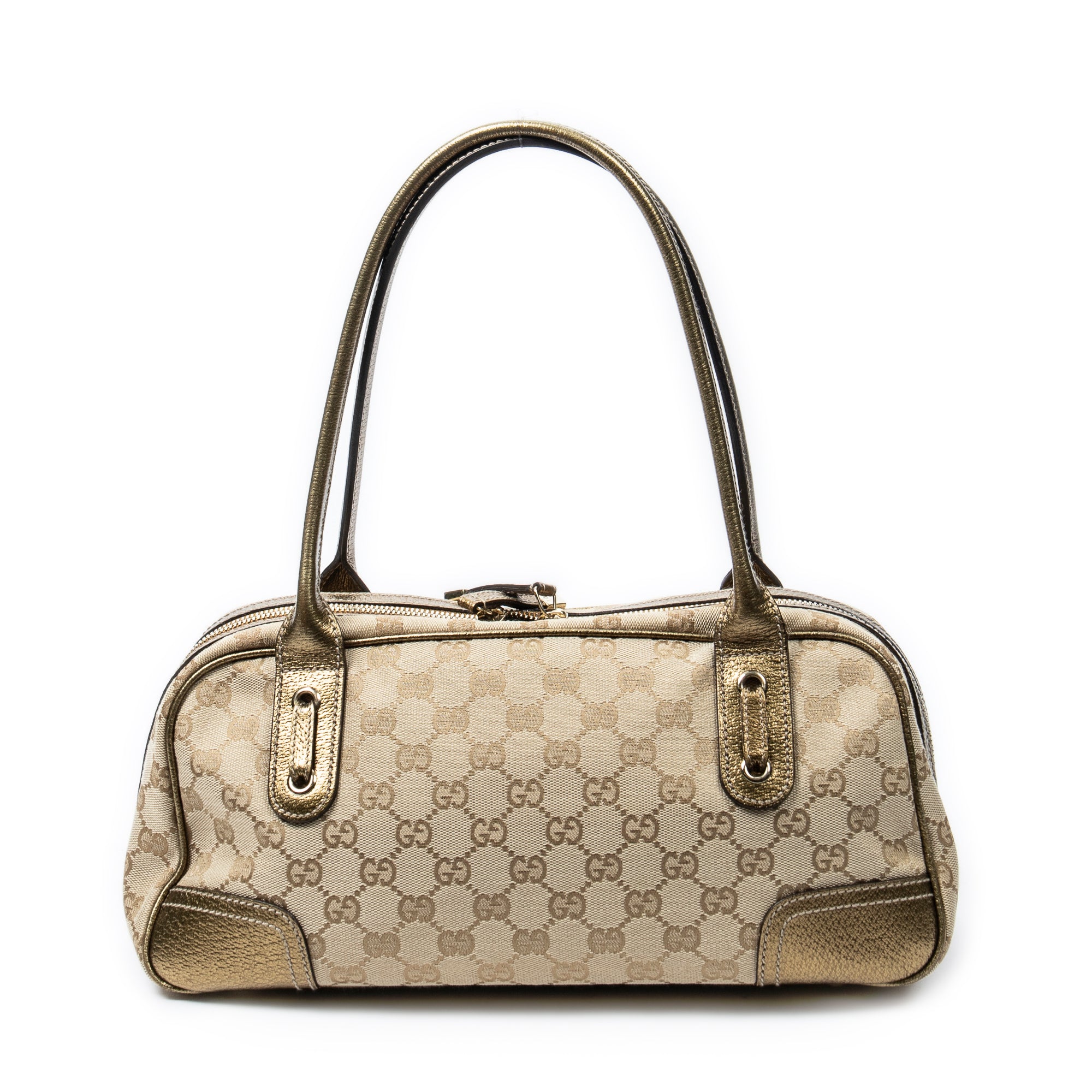 Shoulder Bag Princy Boston Beige Monogrammed Canvas