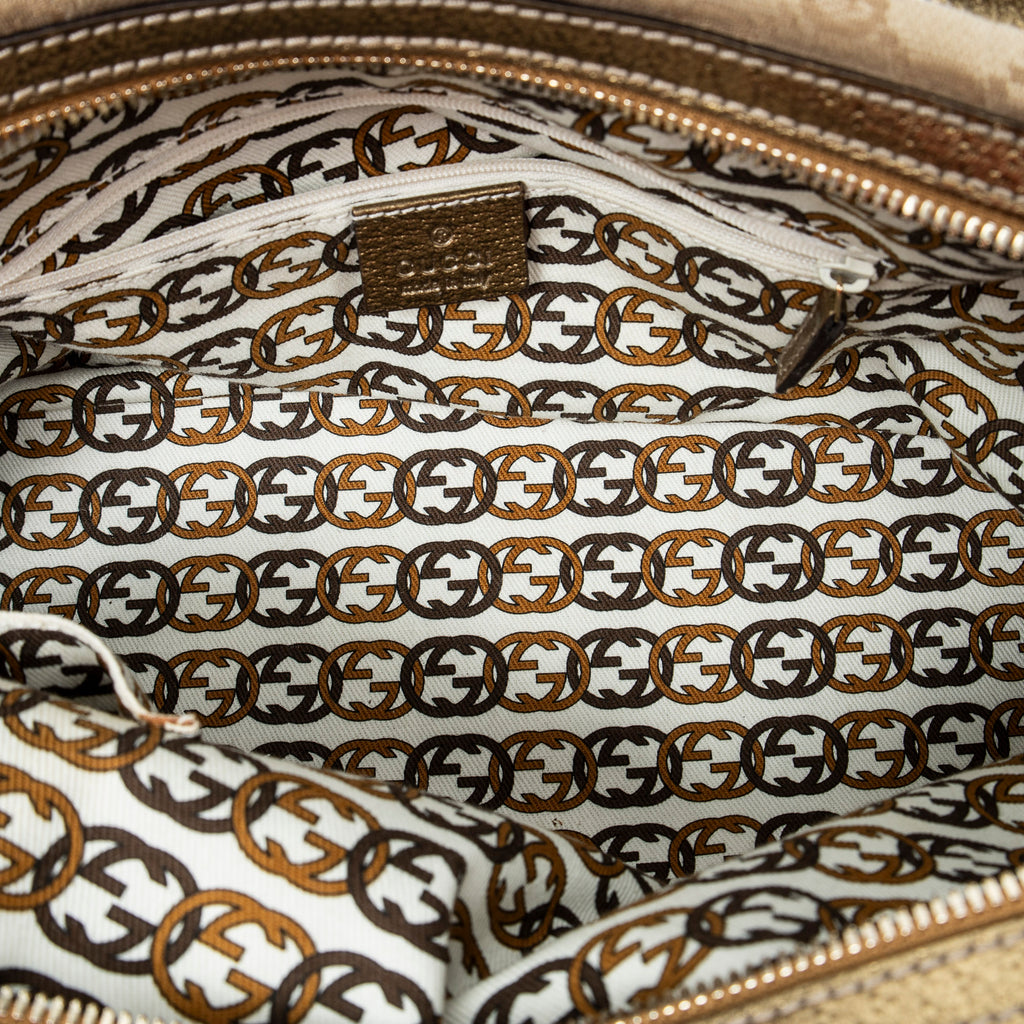 Shoulder Bag Princy Boston Beige Monogrammed Canvas