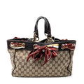 Shoulder Bag Medium Positano Scarf Tote Beige Monogrammed Canvas