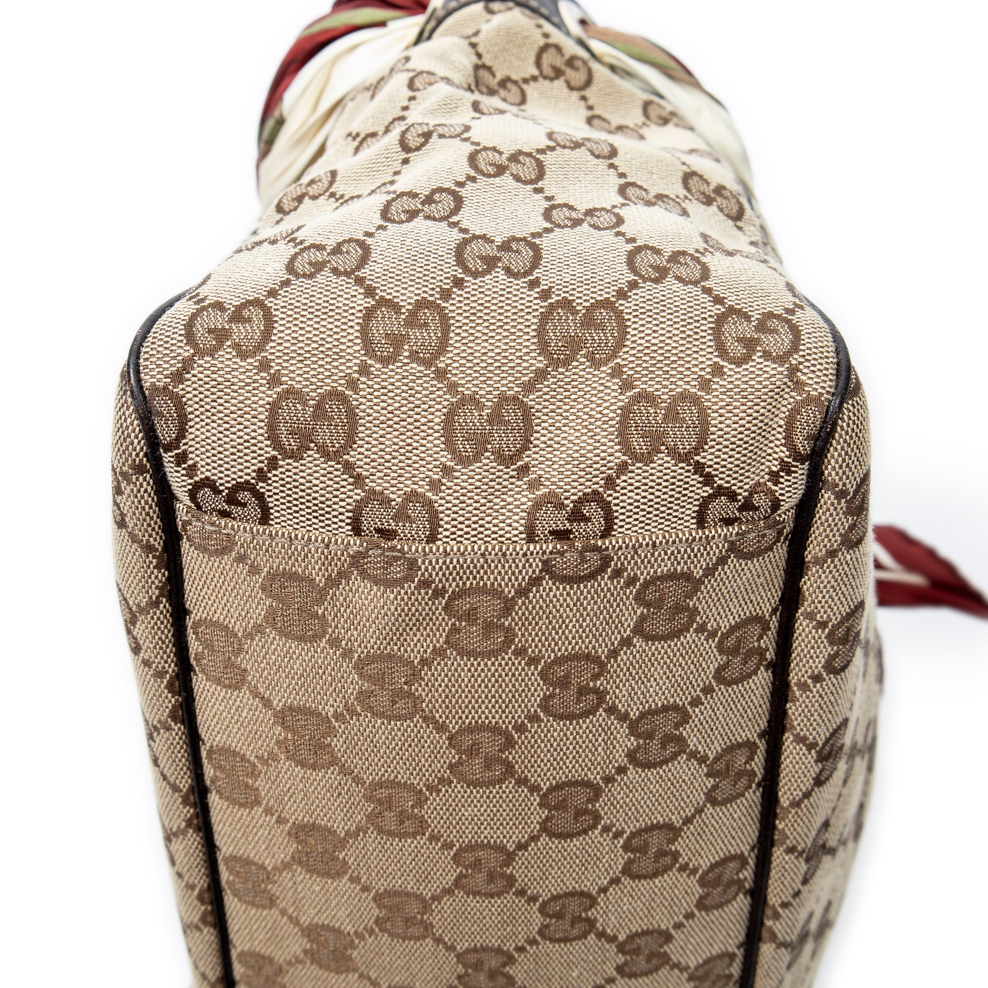 Shoulder Bag Medium Positano Scarf Tote Beige Monogrammed Canvas