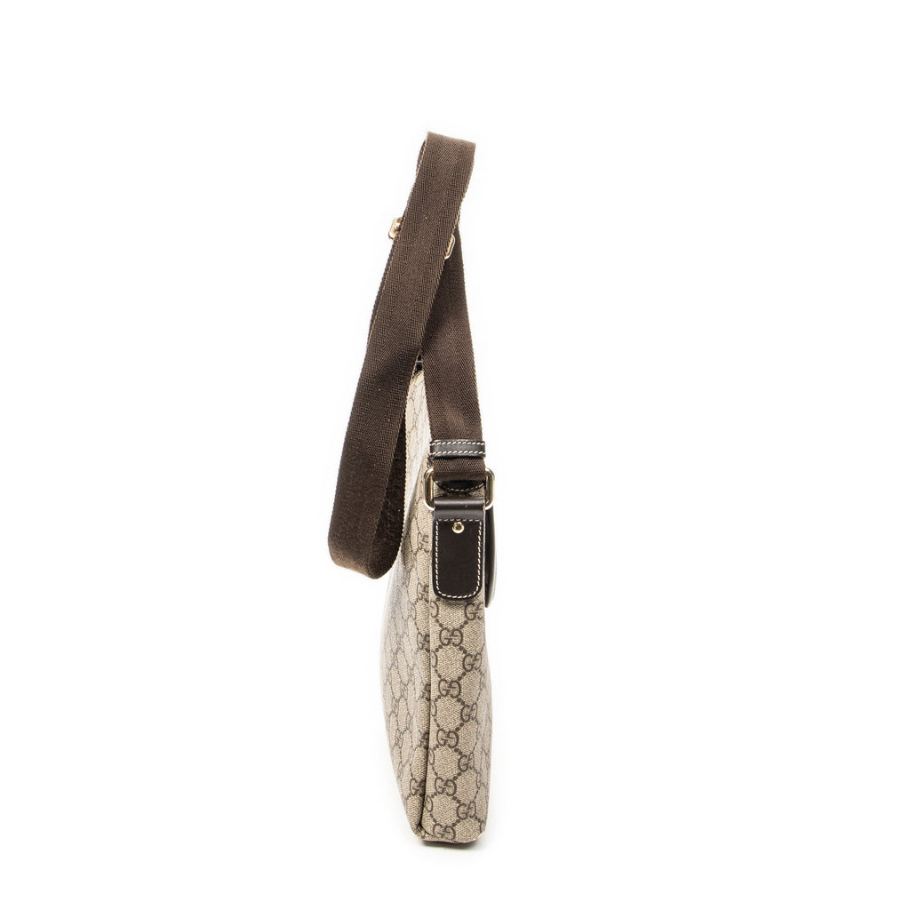 Shoulder Bag Small Flap Messenger Beige Supreme Coated Canvas
