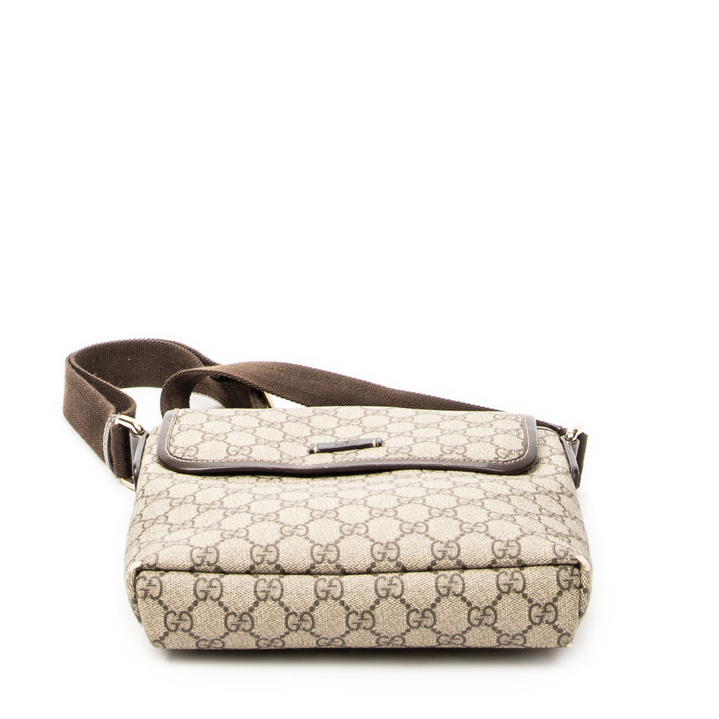 Shoulder Bag Small Flap Messenger Beige Supreme Coated Canvas