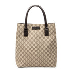 Handbag Vertical Tote Beige Monogrammed Canvas