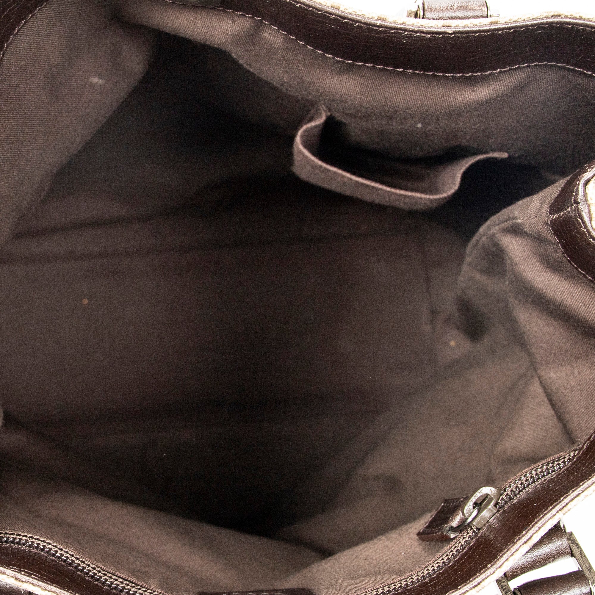 Handbag Vertical Tote Beige Monogrammed Canvas
