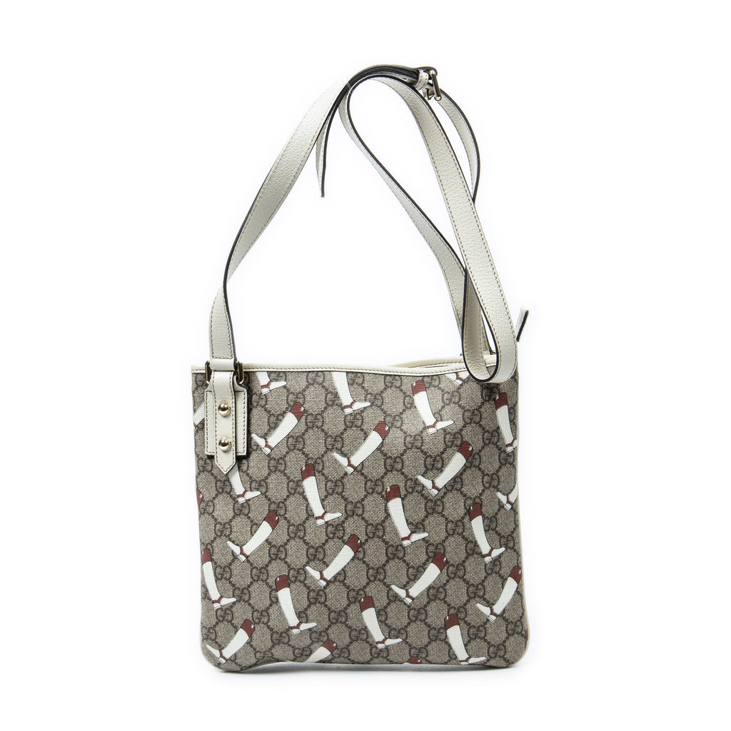 Shoulder Bag Boot GG Crossbody Beige Printed Supreme Coated Canvas