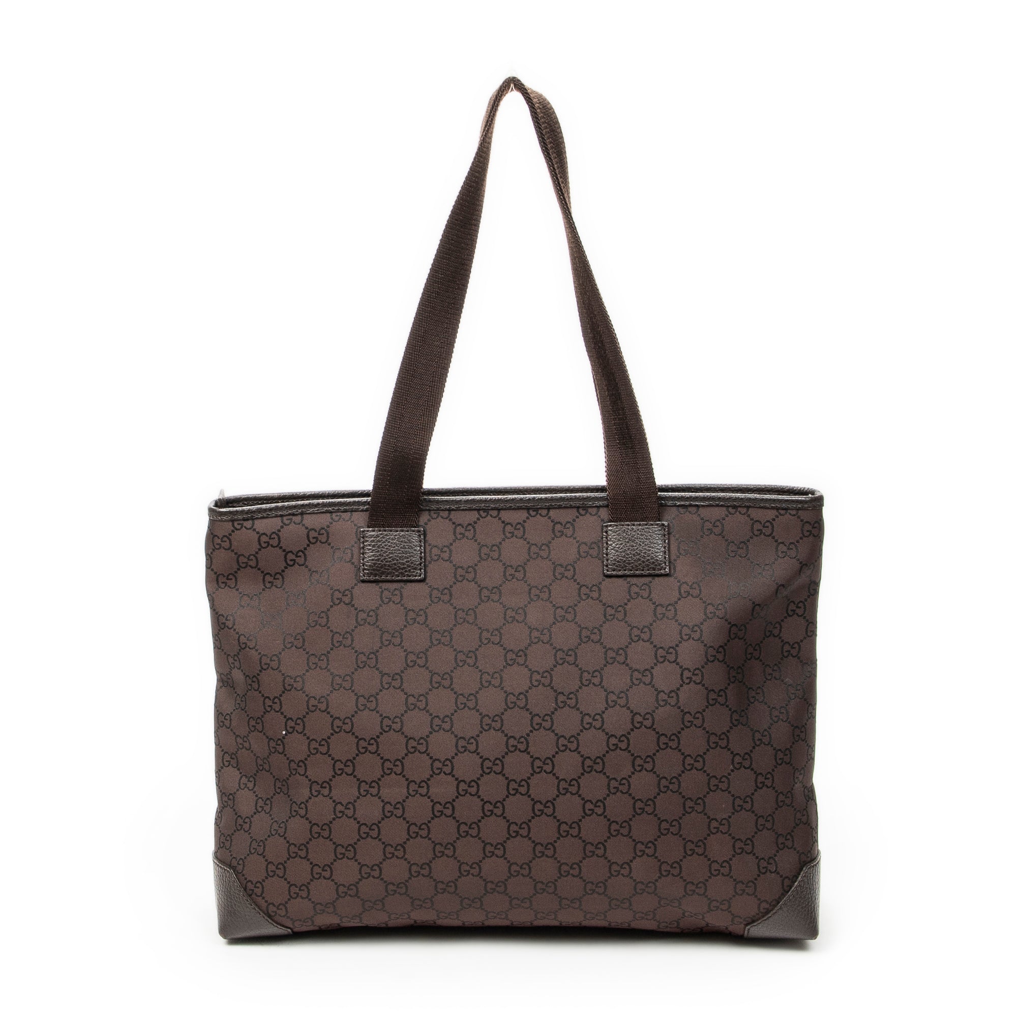 Shoulder Bag Medium Front Pocket Tote Dark Brown Monogrammed Nylon Canvas