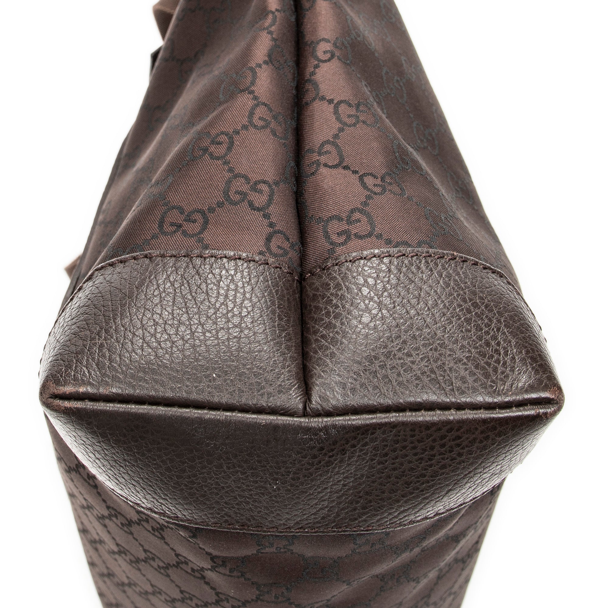 Shoulder Bag Medium Front Pocket Tote Dark Brown Monogrammed Nylon Canvas
