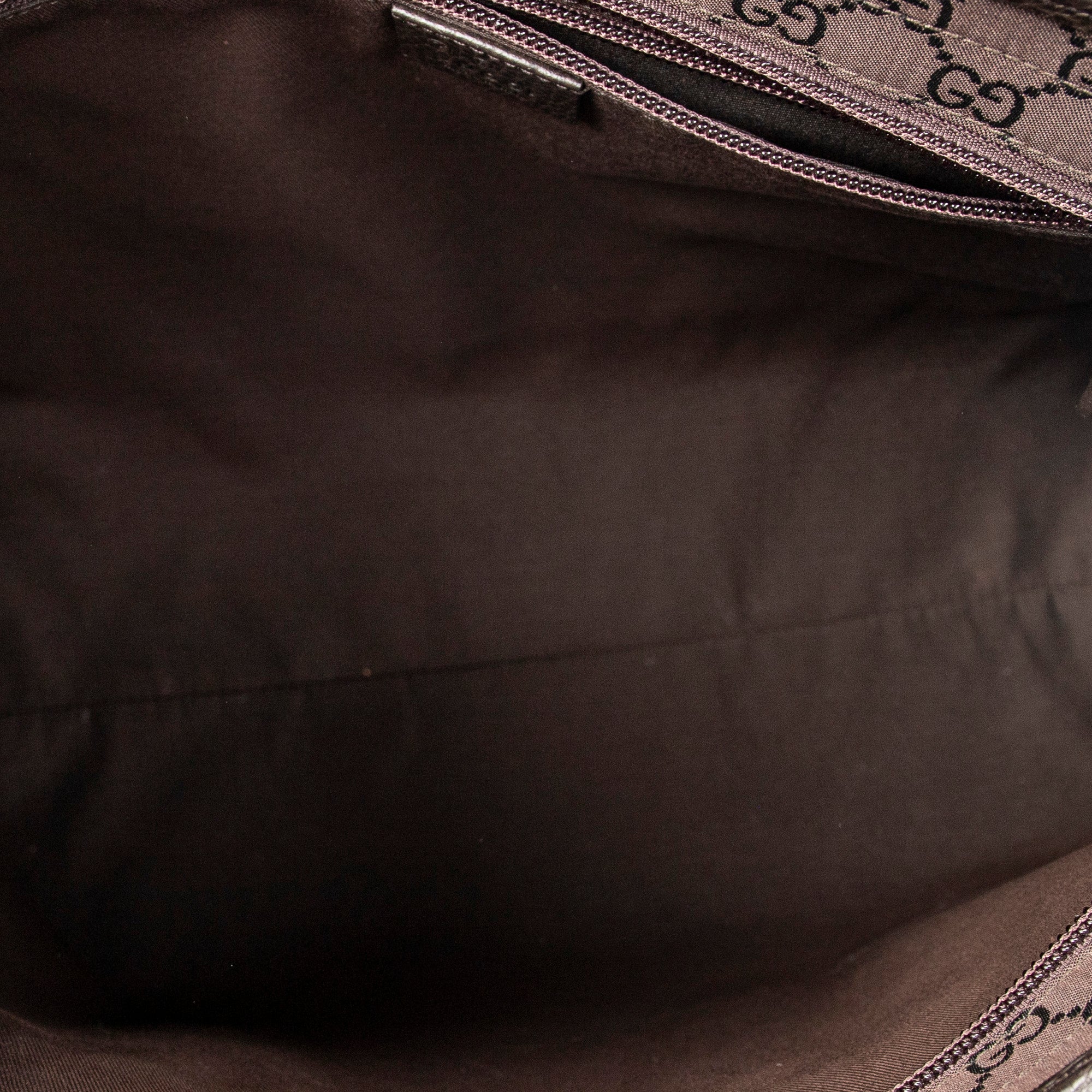 Shoulder Bag Medium Front Pocket Tote Dark Brown Monogrammed Nylon Canvas