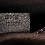 Bolso de hombro mediano con bolsillo frontal, estilo tote, lona de nailon monograma marrón oscuro
