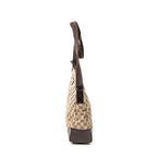 Shoulder Bag Zip Messenger Beige Monogrammed Canvas