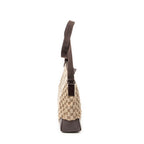 Shoulder Bag Zip Messenger Beige Monogrammed Canvas