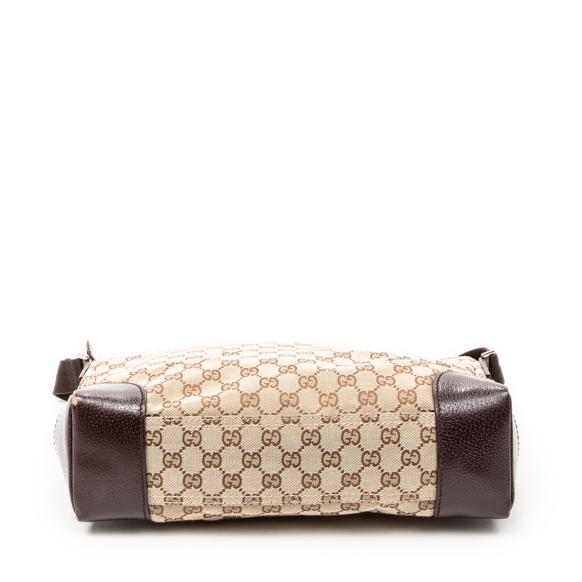 Shoulder Bag Zip Messenger Beige Monogrammed Canvas