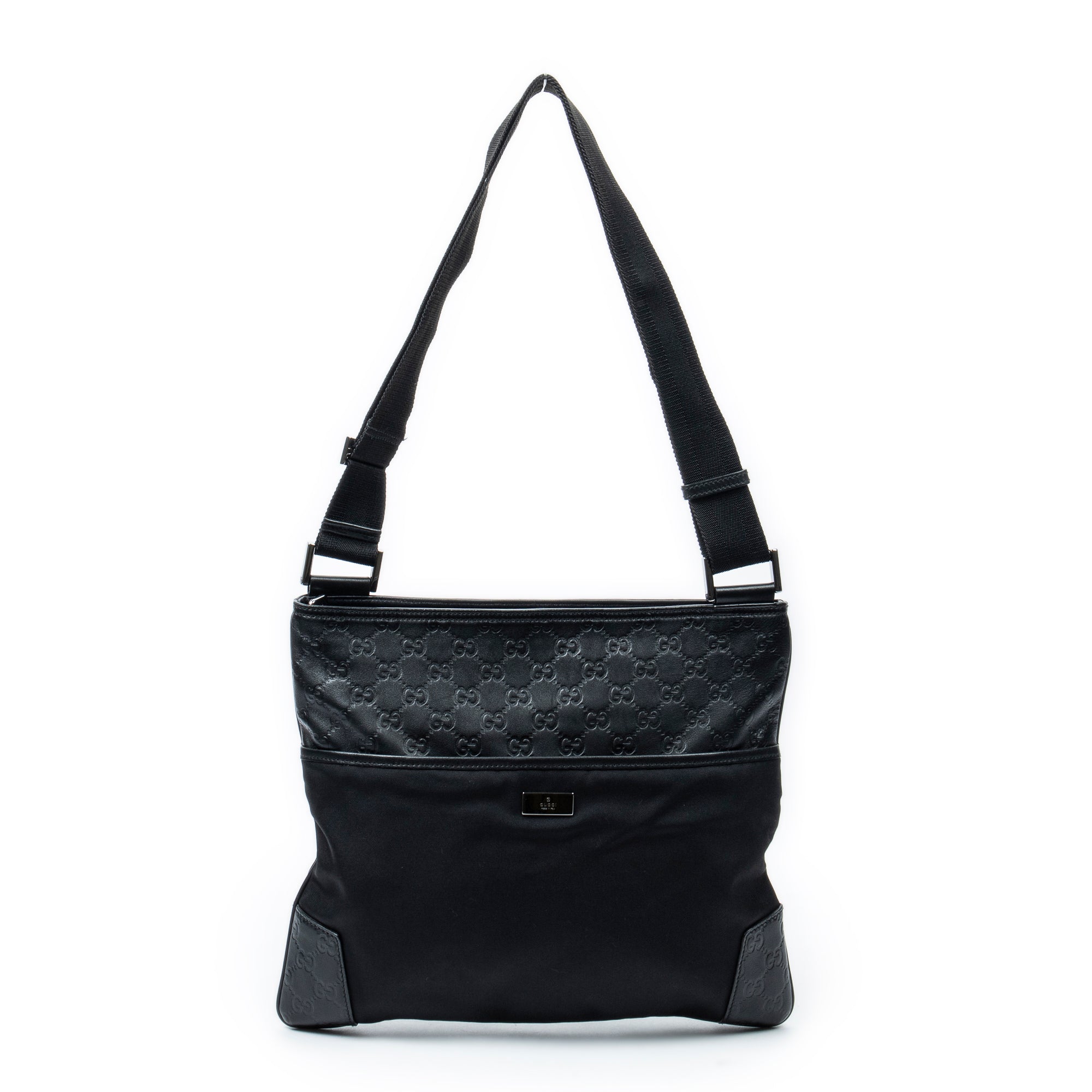 Shoulder Bag Messenger Bag Black Nylon Canvas
