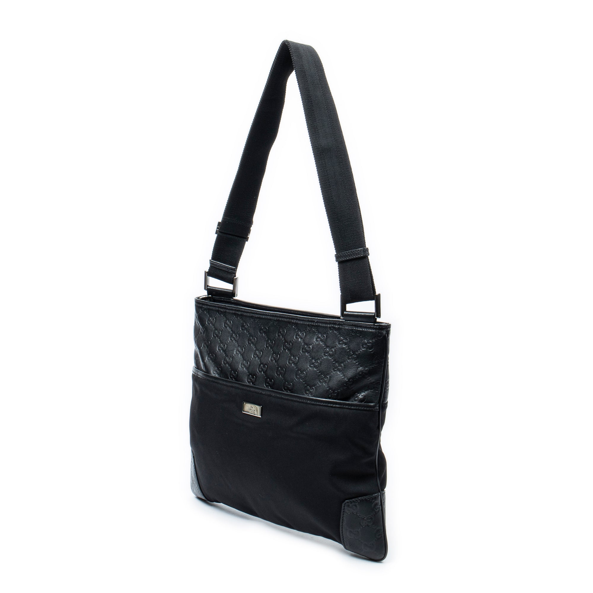 Shoulder Bag Messenger Bag Black Nylon Canvas