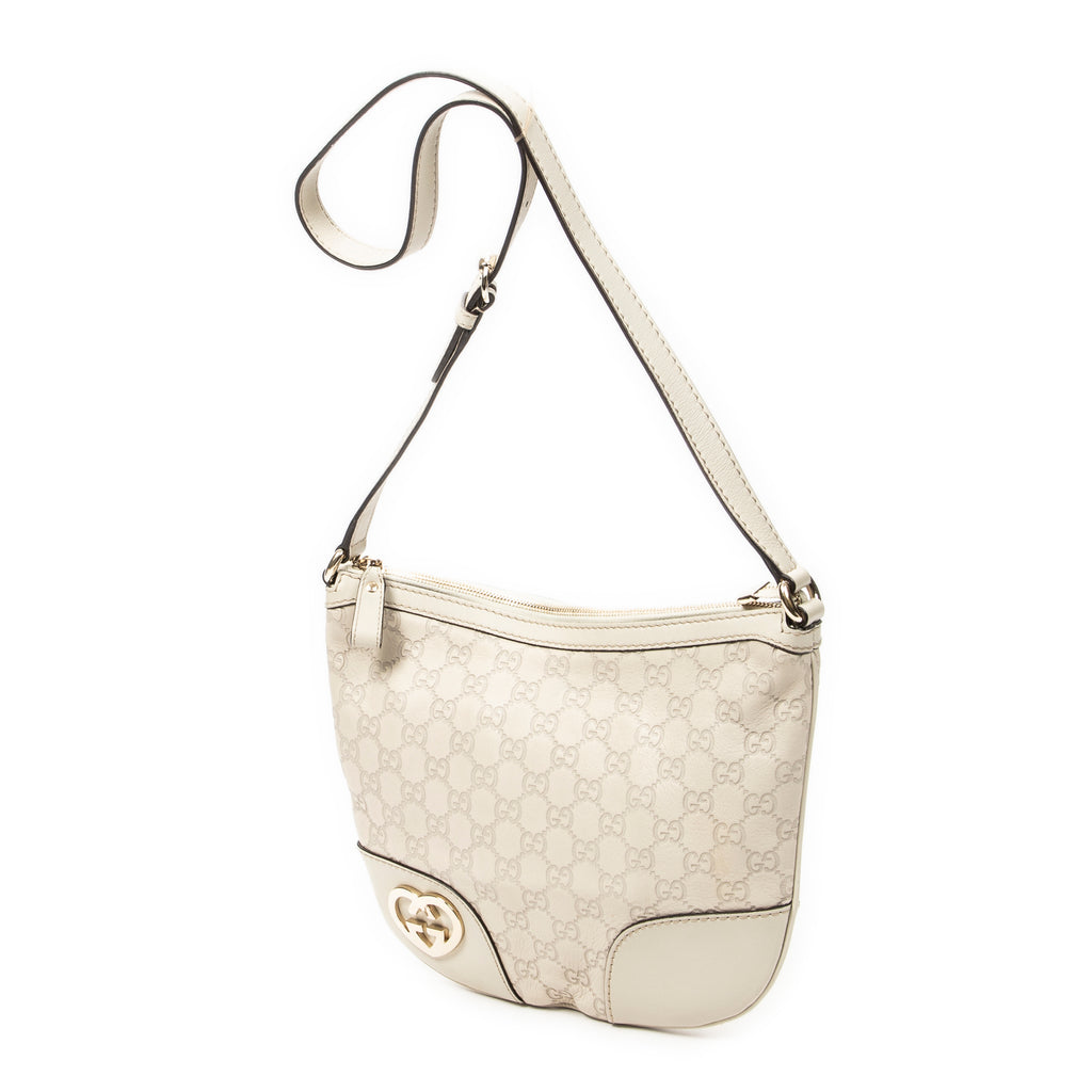 Shoulder Bag Lovely Heart Crossbody Ivory Guccissima Leather