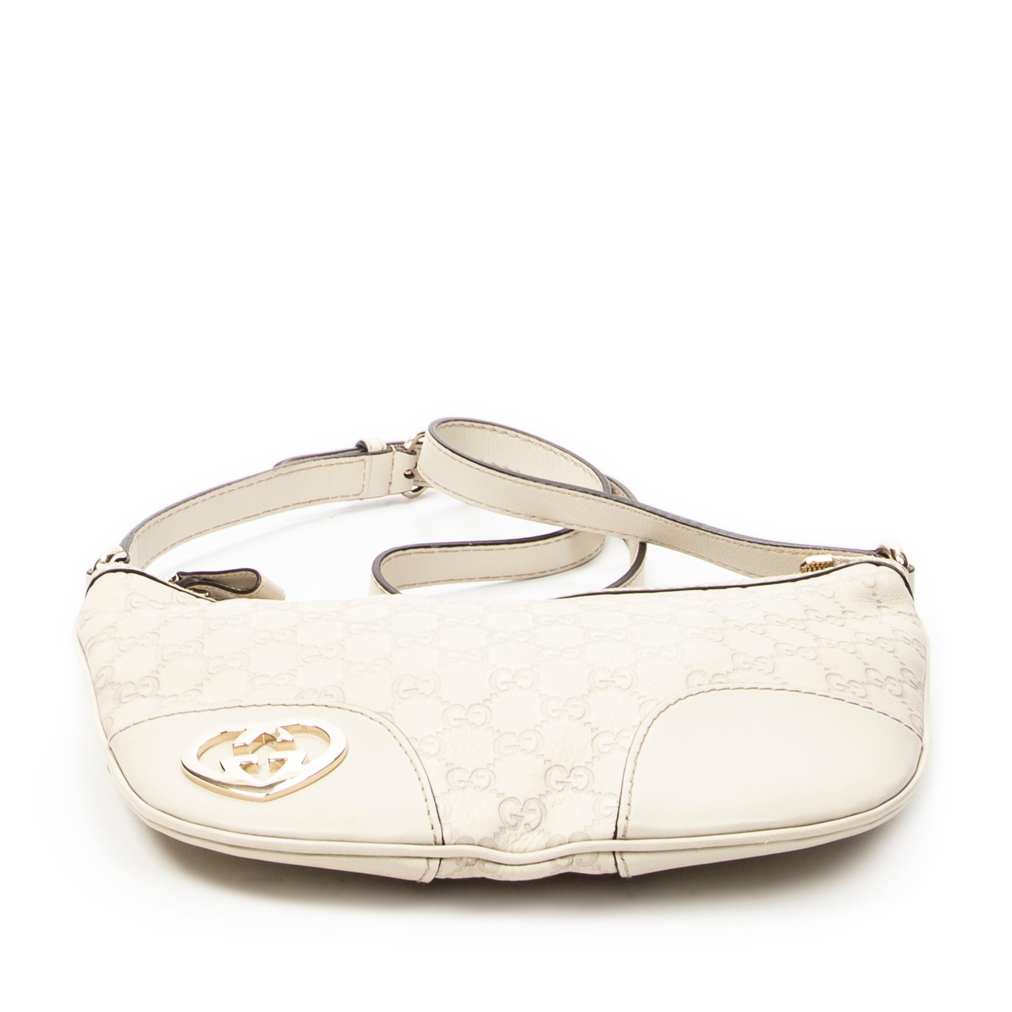 Shoulder Bag Lovely Heart Crossbody Ivory Guccissima Leather