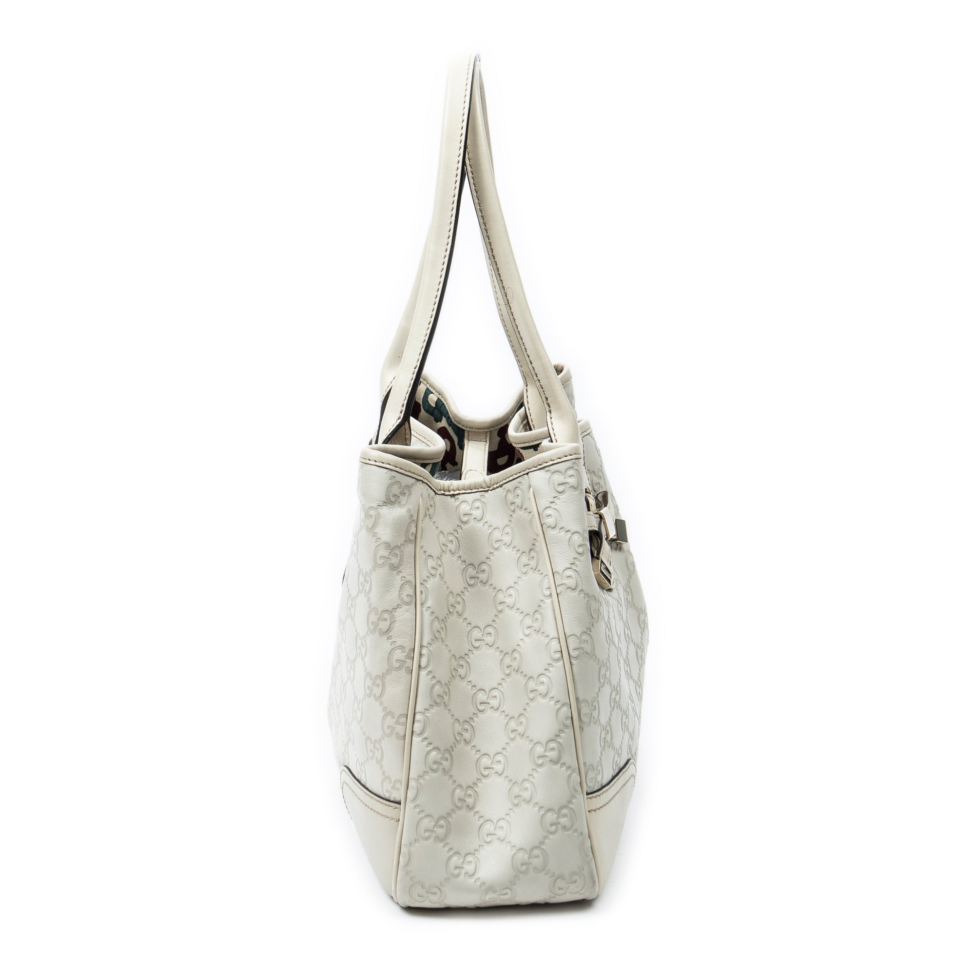 Bolso de hombro mediano Princy de piel Guccissima color marfil