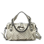Shoulder Bag Medium Icon Bit Boston Ivory Guccissima Leather