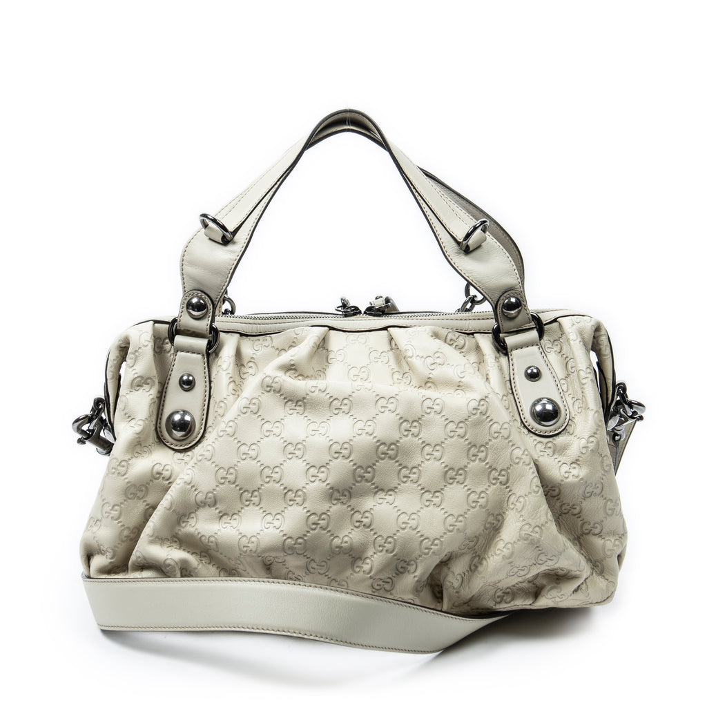 Shoulder Bag Medium Icon Bit Boston Ivory Guccissima Leather