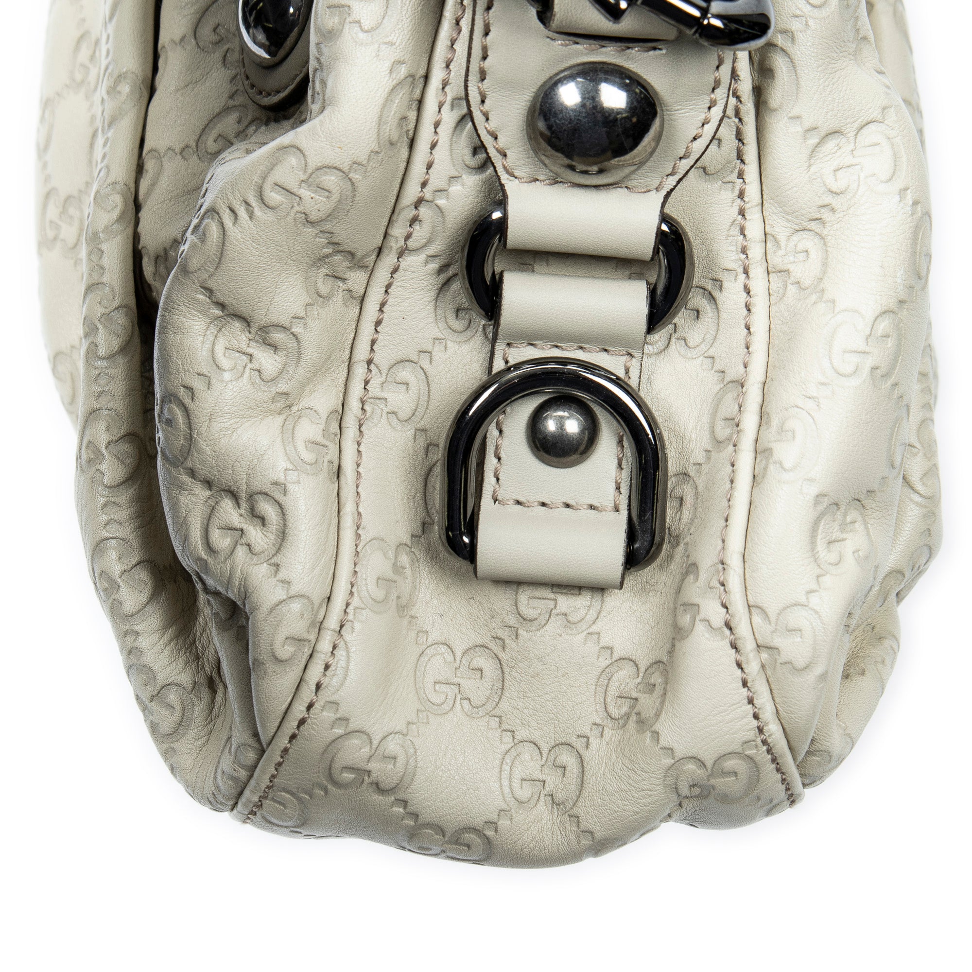 Shoulder Bag Medium Icon Bit Boston Ivory Guccissima Leather