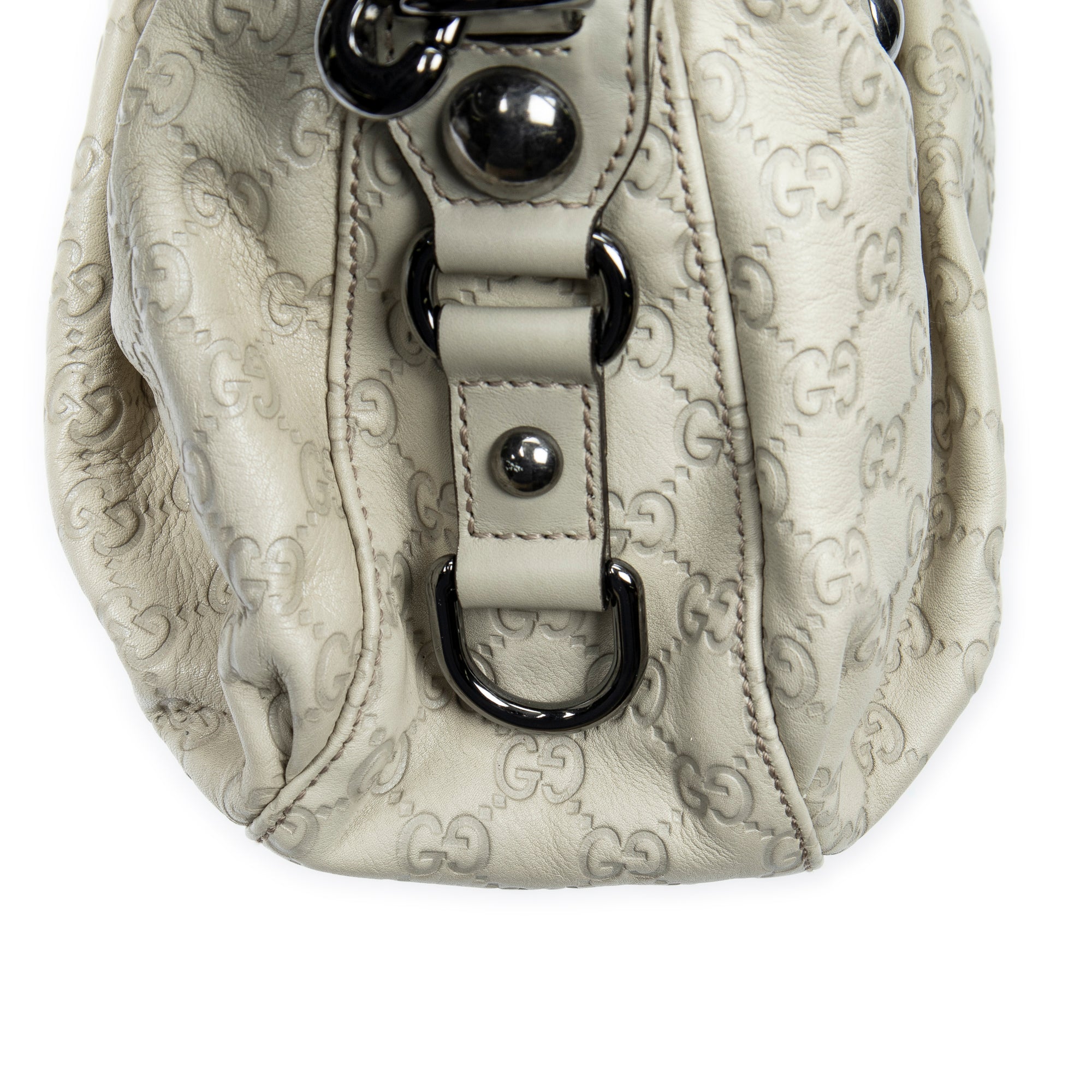 Sac à bandoulière moyen Icon Bit Boston en cuir Guccissima ivoire