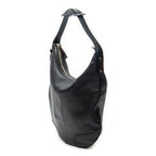 Shoulder Bag Large Web Princy Hobo Black Grained Calfskin Leather