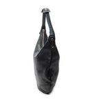 Shoulder Bag Large Web Princy Hobo Black Grained Calfskin Leather