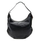 Shoulder Bag Large Web Princy Hobo Black Grained Calfskin Leather
