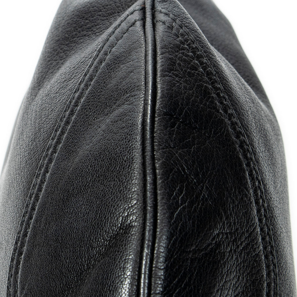 Shoulder Bag Large Web Princy Hobo Black Grained Calfskin Leather