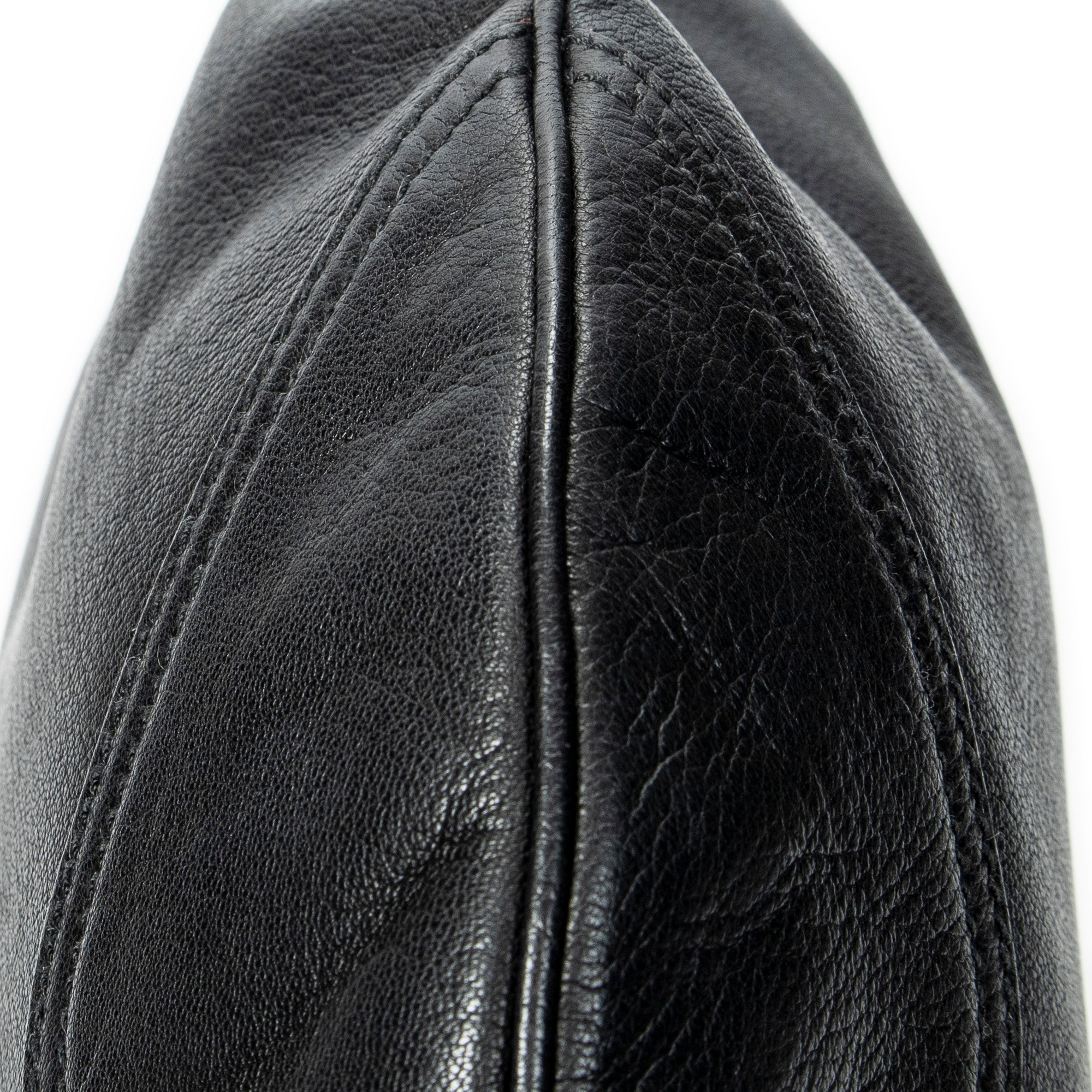 Shoulder Bag Large Web Princy Hobo Black Grained Calfskin Leather